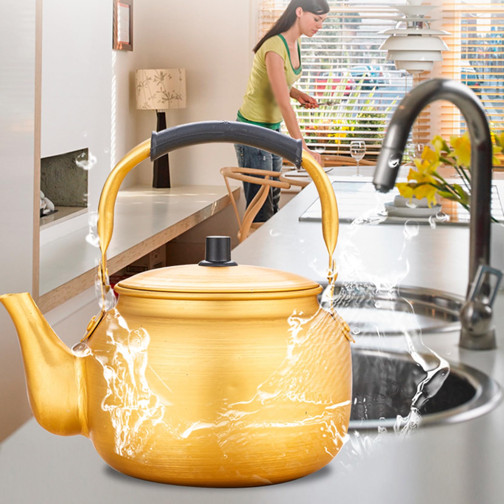 Amazon｜[LISHAwanzhu] アルマイト やかん お湯 沸かす 沸騰ケトル